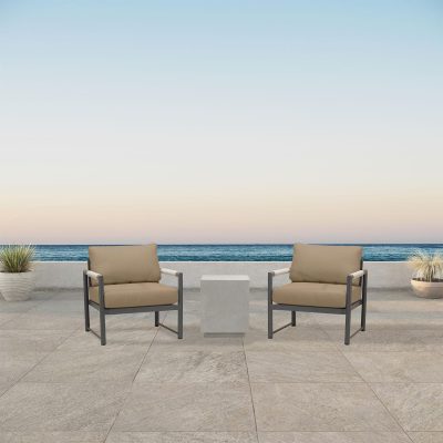 Lakeview Avenue Bay Slate/Pebble Gray 3 Pc Chat Set – Heather Beige