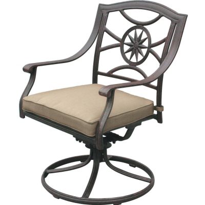 Darlee Ten Star Cast Aluminum Patio Swivel Rocker Dining Chair