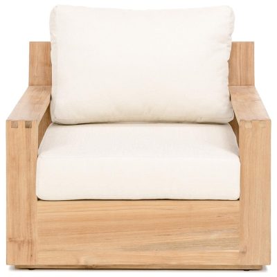 Atlantic Teak Patio Club Chair in Sand By Teak + Table