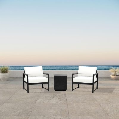 Lakeview Avenue Bay Black/Carbon 3 Pc Chat Set – Canvas Natural