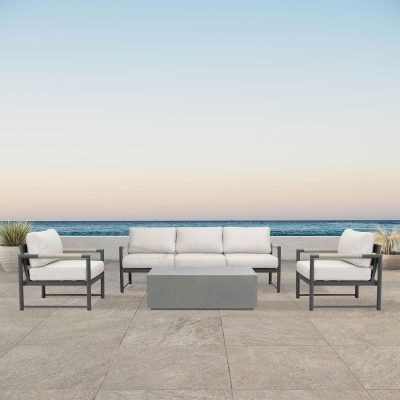 Lakeview Avenue Bay Slate/Pebble Gray 4 Pc Sofa Set – Cast Silver