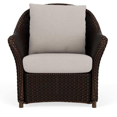 Weekend Retreat Wicker Club Chair in Mink/Remy Cloud By Lloyd Flanders