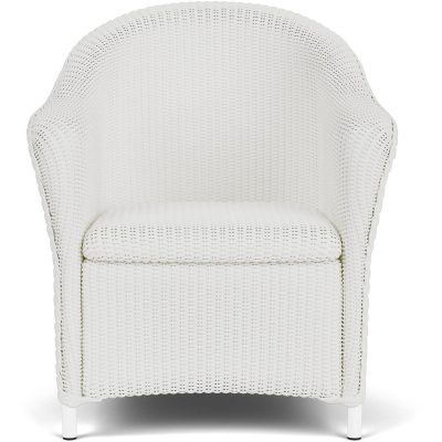 Reflections Wicker Dining Arm Chair in Matte White By Lloyd Flanders