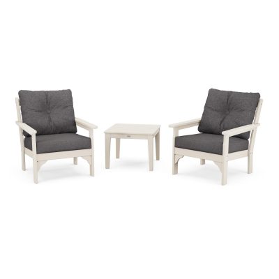 POLYWOOD Vineyard 3-Piece Deep Seating Set – Sand / Ash Charcoal