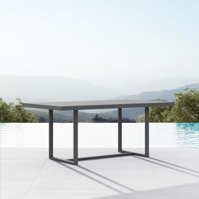 Pavia 71 Inch Charcoal Aluminum Dining Table By Azzurro Living