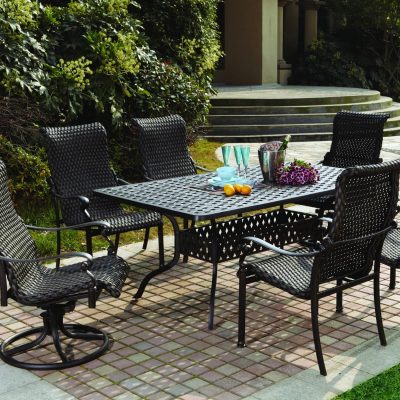 Darlee Victoria 7 Piece Resin Wicker Patio Dining Set