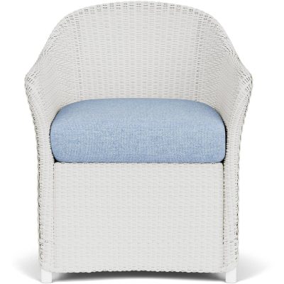 Weekend Retreat Wicker Dining Arm Chair in Matte White/Demo Skyway By Lloyd Flanders