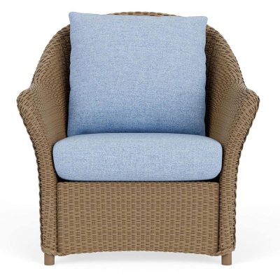 Weekend Retreat Wicker Club Chair in Fawn/Demo Skyway By Lloyd Flanders