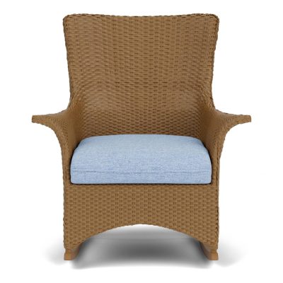 Mandalay Wicker Rocking Chair w/ Cushions in Hickory/Demo Skyway By Lloyd Flanders