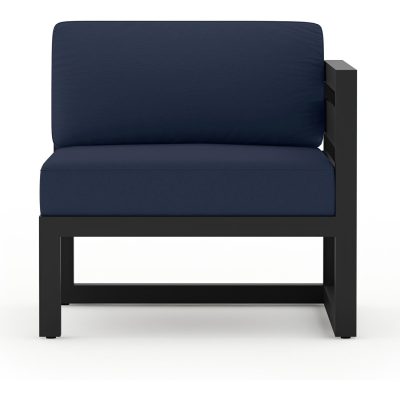 Misty Cove Aluminum Right Arm Section in Black W/ Spectrum Indigo Cushions By Lakeview