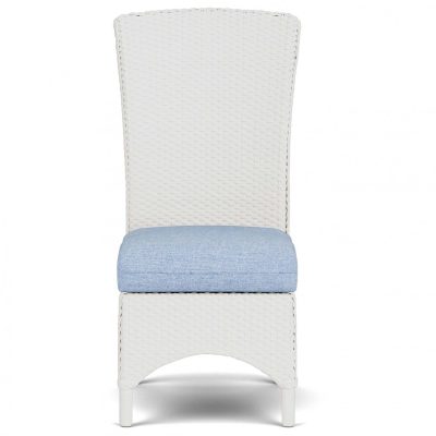 Mandalay Wicker Dining Side Chair in Matte White/Demo Skyway By Lloyd Flanders