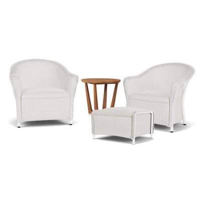 Reflections 4 Pc Wicker Seating Set in Matte White By Lloyd Flanders