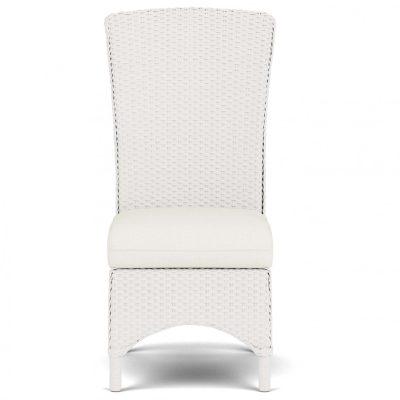 Mandalay Wicker Dining Side Chair in White/Sailcloth Salt By Lloyd Flanders