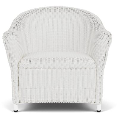 Reflections Wicker Club Chair w/ Padded Seat in Matte White By Lloyd Flanders