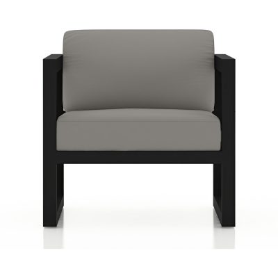 Misty Cove Aluminum Club Chair in Black W/ Canvas Charcoal Cushions By Lakeview