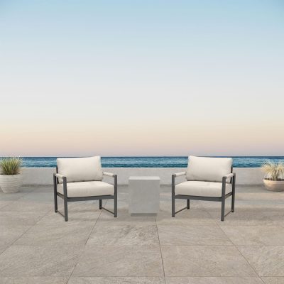 Lakeview Avenue Bay Slate/Pebble Gray 3 Pc Chat Set – Canvas Flax