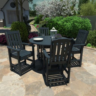 Hart Lane 5 Pc Set Recycled Plastic Counter Height Dining Set In Federal Blue By Lakeview