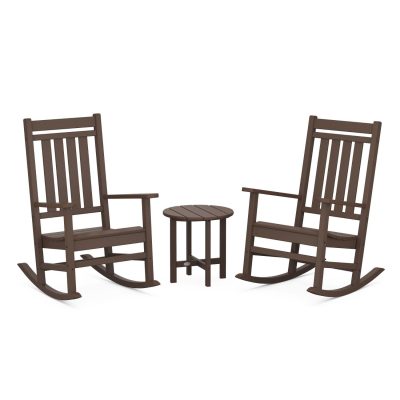 POLYWOOD Estate 3-Piece Rocking Chair Set – Mahogany