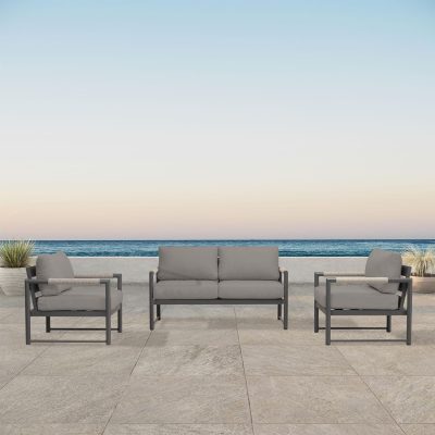 Lakeview Avenue Slate/Pebble Gray 3 Pc Loveseat Set – Canvas Charcoal