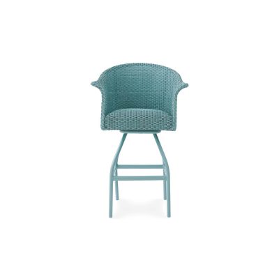 Timeless View Wicker Swivel Bar Stool in Sea Glass By Lakeview