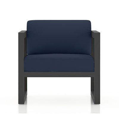 Misty Cove Aluminum Club Chair in Slate W/ Spectrum Indigo Cushions By Lakeview