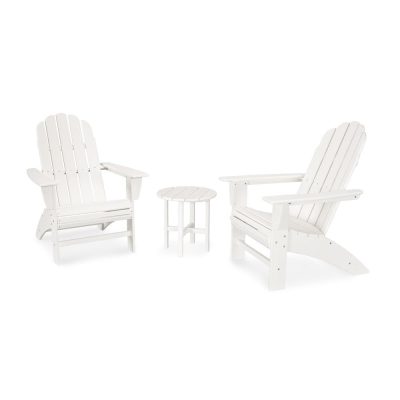 POLYWOOD Vineyard 3-Piece Curveback Adirondack Set – White