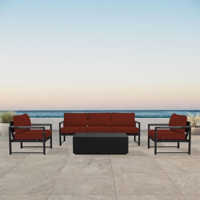 Lakeview Avenue Bay Black/Carbon 4 Pc Sofa Set – Canvas Henna