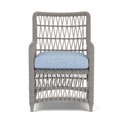 Mackinac Wicker Dining Arm Chair in Putty/Demo Skyway By Lloyd Flanders