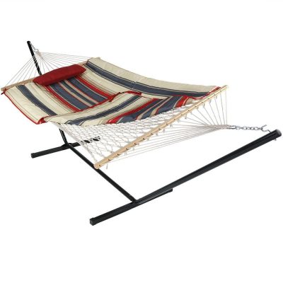 Ultimate Patio Rope Hammock w/ Stand, Pad, & Pillow – Modern Lines