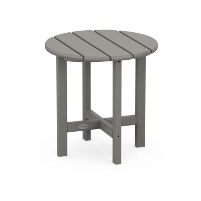 POLYWOOD 18-Inch Round Side Table – Slate Grey