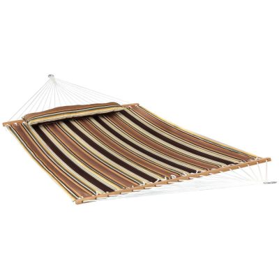 Ultimate Patio Quilted Hammock w/ Spreader Bar & Detachable Pillow – Sandy Beach