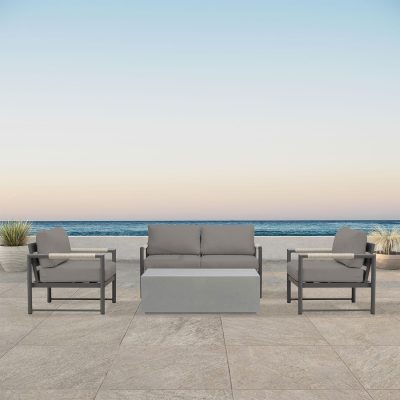 Lakeview Avenue Bay Black/Carbon 5 Pc Loveseat Set – Canvas Charcoal