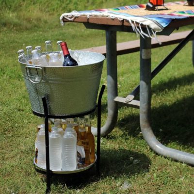 Ultimate Patio Ice Bucket Drink Cooler W/ Stand & Tray