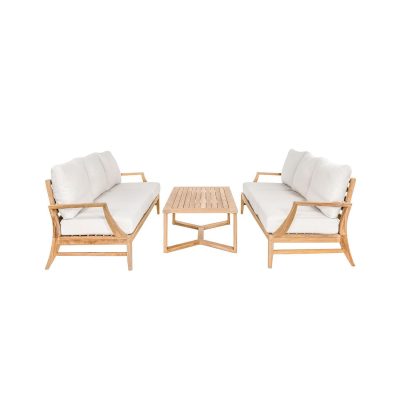 Charleston 3 Piece Lounge Set in Natural By Teak + Table