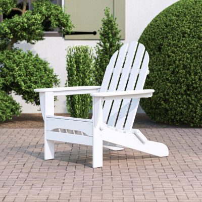 POLYWOOD Classic Folding Adirondack Chair – White