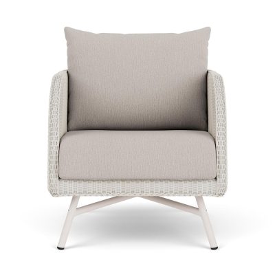 Essence Wicker Club Chair in Antique White/Remy Cloud By Lloyd Flanders