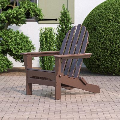 POLYWOOD Classic Folding Adirondack Chair – Mahogany