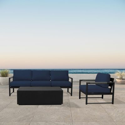 Lakeview Avenue Bay Black/Carbon 3 Pc Sofa Set – Spectrum Indigo