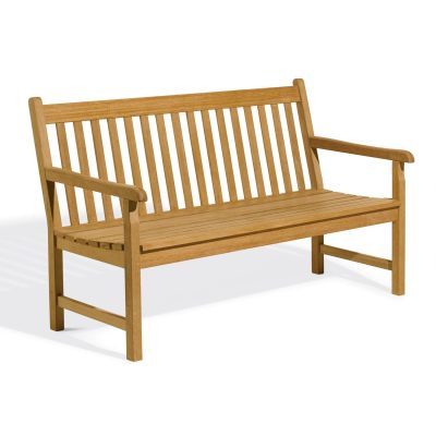 Classic 60 Inch Natural Teak Outdoor Bench By Oxford Garden