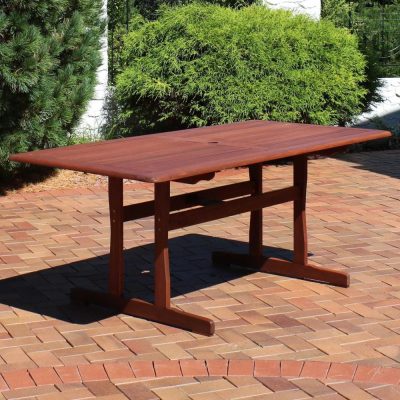 Ultimate Patio 6-Foot Meranti Wood Outdoor Dining Table – Teak Oil Finish