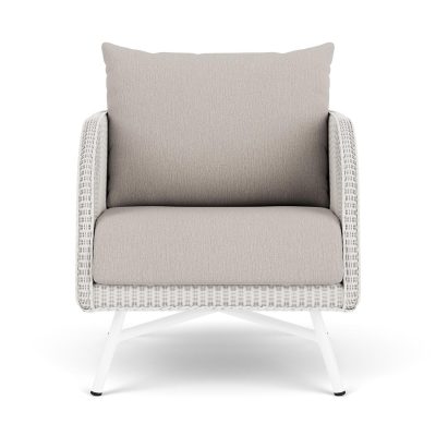 Essence Wicker Club Chair in White/Remy Cloud By Lloyd Flanders