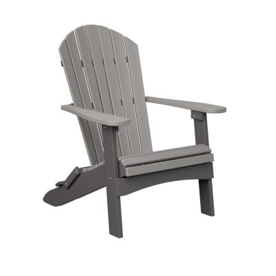 Berlin Gardens Comfo Folding Adirondack Chair – Light Gray on Smoke Gray