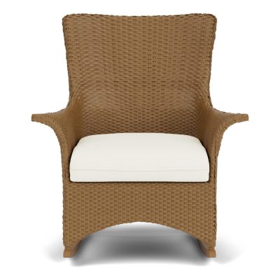 Mandalay Wicker Rocking Chair w/ Cushions in Hickory/Sailcloth Salt By Lloyd Flanders