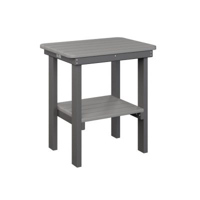 Berlin Gardens Rectangular End Table – Light Gray on Smoke Gray