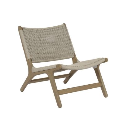 Sunset West Coastal Teak Cushionless Resin Wicker & Teak Patio Accent Chair