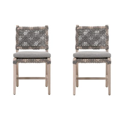 Blushing Bay Woven Rope Dining Chair in Dove – Set of 2 – By Lakeview