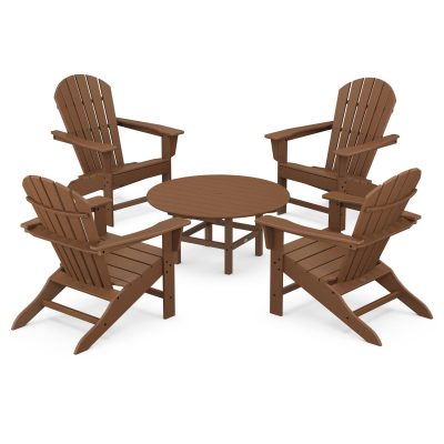 POLYWOOD South Beach 5-Piece Conversation Group – Teak