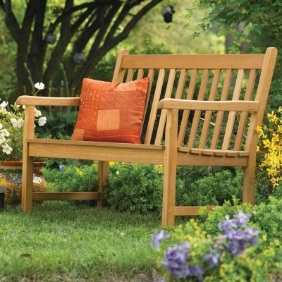 Classic 48 Inch Natural Teak Outdoor Bench By Oxford Garden