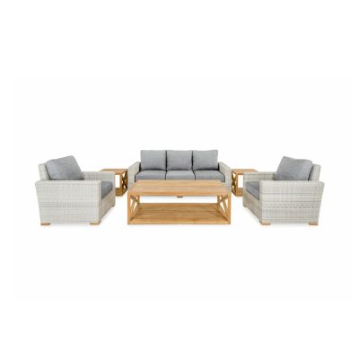 Oyster Bay Sofa/Clubs 6 Piece Lounge Set in Granite By Teak + Table