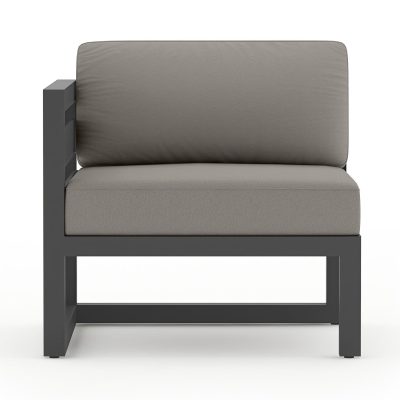 Misty Cove Aluminum Left Arm Section in Slate W/ Canvas Charcoal Cushions By Lakeview